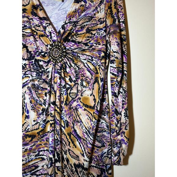 Vintage ICE Woman's Beaded Waist Dress Long Sleeve Size Large - Picture 5 of 5